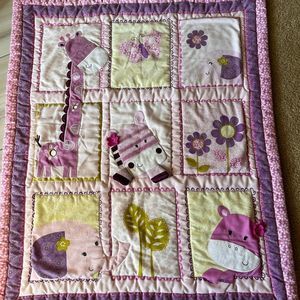 Lambs and Ivy Blanket Giraffes Hippos  Safari so sweet